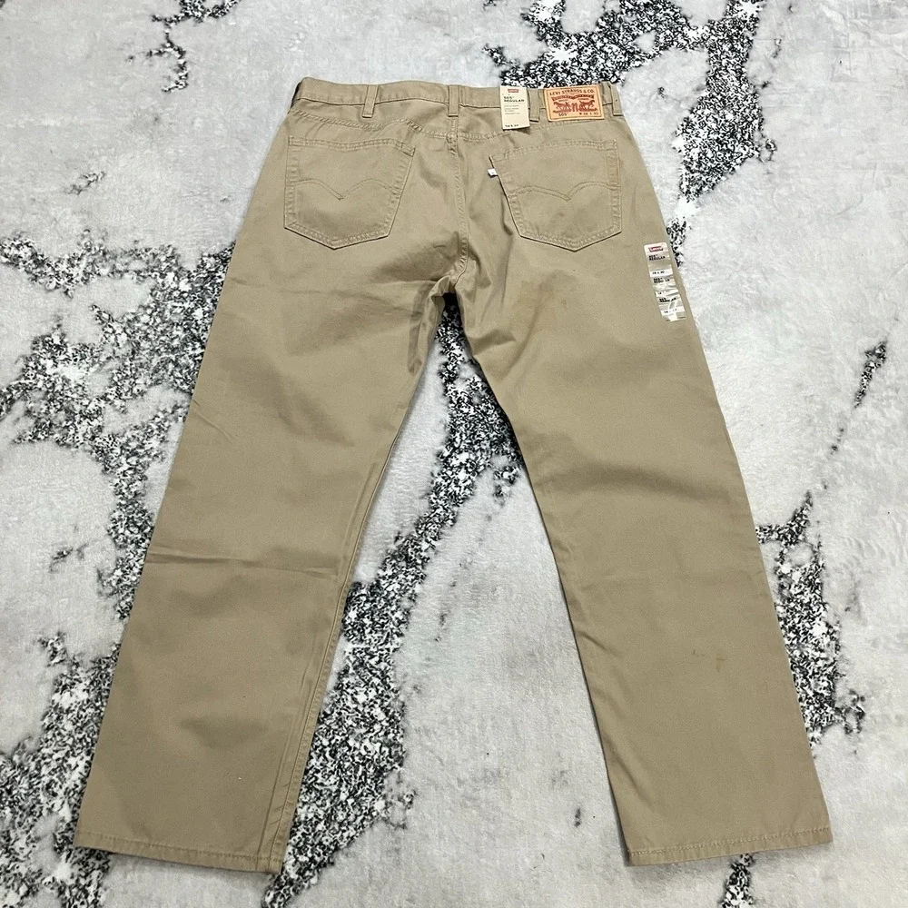 Levi's 505 Regular Fit‎ Jeans Mens Size 38x30 Khaki Straight Leg NWT